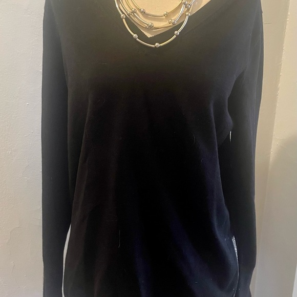 Calvin Klein Women's Sweater (Size medium) Black with Silver Sparkles - Picture 1 of 5